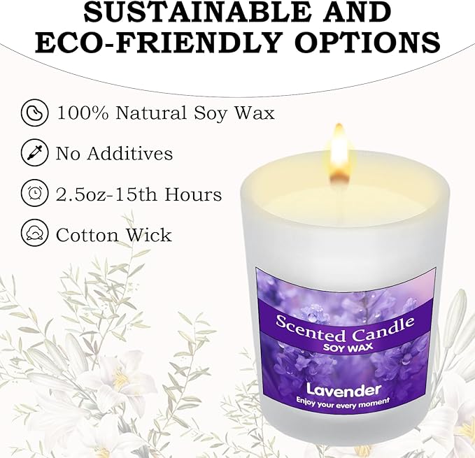 6-Pack Scented Candles Gift Set, Home Relaxation Soy Wax Aromatherapy Candles, Valentine, Anniversary, Christmas Birthday Gifts for Women & Men