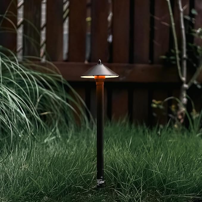 Pro Style Light Decorative Pathway Landscape Lights, 10W Low Voltage Path Yard Light 2700K Warm White, 1PK Aged Brass by Malibu 8308-9103-01