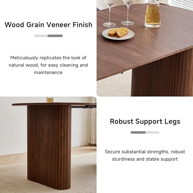 5-Piece Dining Table Set for 4 6 People with Heavy Duty Legs, Dining Room Table Chairs Set for Living Room, Kitchen, Apartment
