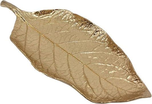 Jewelry Dish, Metal Trinket Dish Leaf Shaped Ring Holder Jewelry Organizer Vanity Dish Tray for Dresser Christmas Birthday Wedding Gifts (Single Mango Leaf)