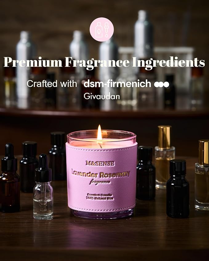 M&SENSE Orange Ginger Scented Candles, High Intensity, Vegan Soy Toxin Free Candles for Home Fragrance, 10oz 42-Hour Slow Burning Time, Kitchen Party Air Purifying Candle for Women Man