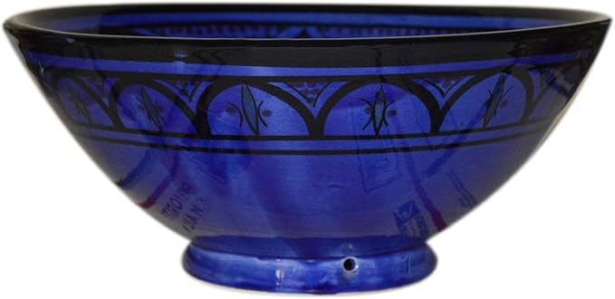 Ceramic Bowls Moroccan Handmade Serving Exquisite Piece With Vivid Colors 12 inches Across