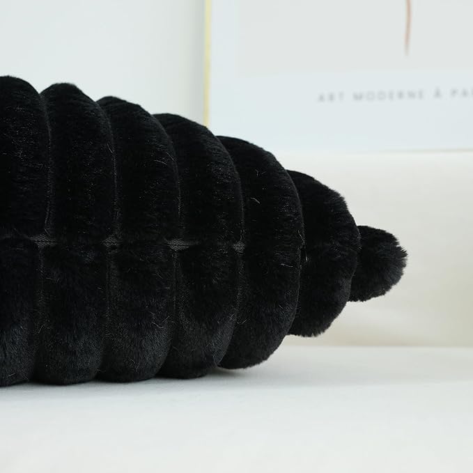 JOJUSIS Pack of 2 Faux Fur Plush Decorative Throw Pillow Covers Couch Cushion Case Soft Pillowcases (Black, 22 x 22-Inch)