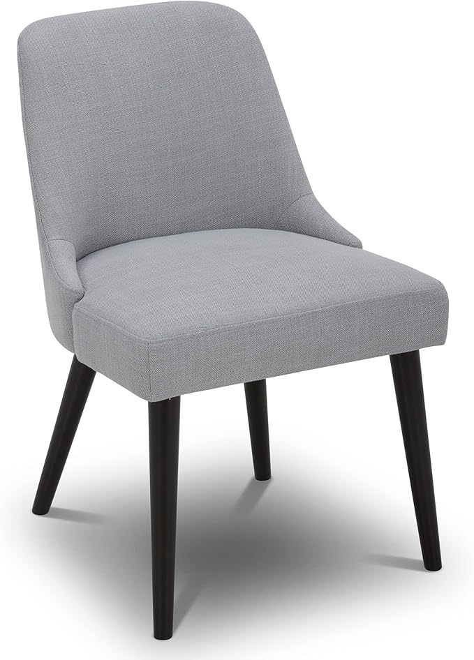 CHITA Mid-Century Modern Dining Chair, Upholstered Fabric Accent Chairs, Set of 2, Light Grey in Performance Fabric