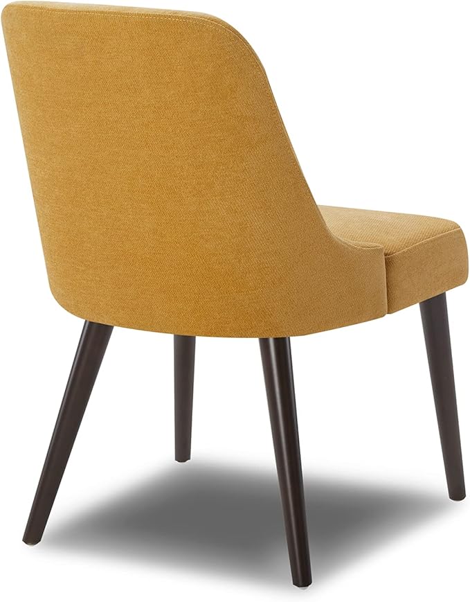 CHITA Mid-Century Modern Dining Chair, Upholstered Fabric Accent Chair, Set of 2,Canary Yellow in Fabric