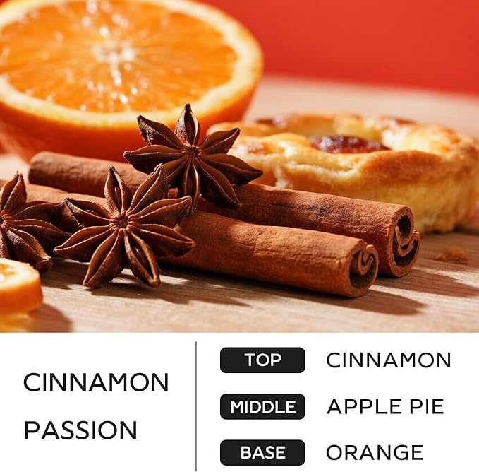 Cinnamon Candle, 14.1 oz Scented Candles for Home, 2 Wicks Blended Scents Aromatherapy Candles for Women and Men, Birthday Gifts for Women (Cinnamon+Apple Pie+Orange)
