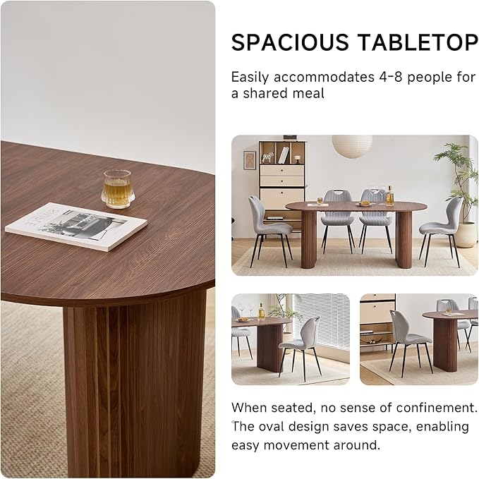5-Piece Dining Table Set for 4 6 People with Heavy Duty Legs, Dining Room Table Chairs Set for Living Room, Kitchen, Apartment