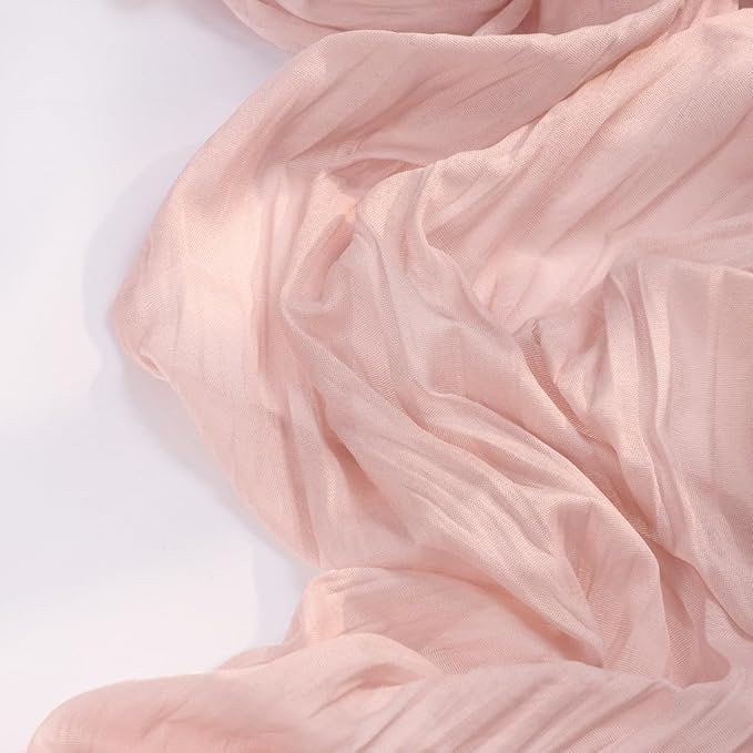 Pink Cheesecloth Table Runner 10 Pack Fall Table Runners Boho Gauze 120 Inches Light Pink Cheese Cloth Fall Table Decorations for Thanksgiving Wedding Bridal Girl Baby Shower Sweet 16 Party