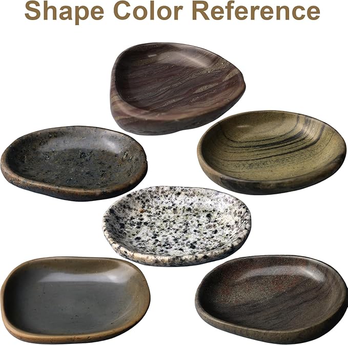 Handmade Decorative Bowl - Natural River Stone Pebble Artisan Crafted Serving Dish | 4-6 Inch Unique Decorative Tray for Home Centerpiece, Jewelry Holder (Brown)