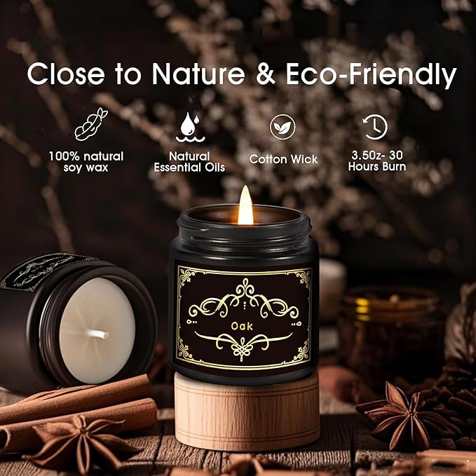 6 Pack Scented Candles for Home, Scented Candles Gifts Set for Men Women, Smoke-Free Strong Fragrance Long Lasting, Natural Soy Jar Candles Set for Boyfriend Him Dad, Men Birthday