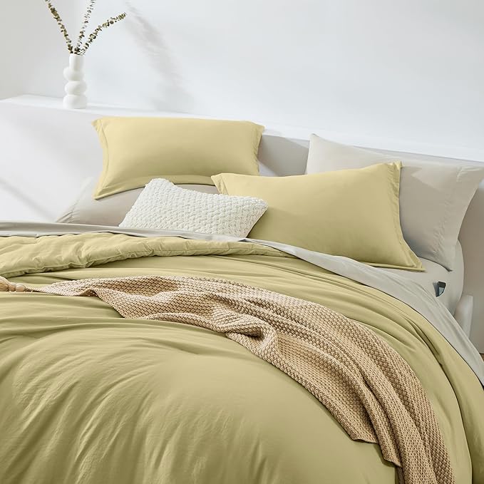 WRENSONGE Full Size Comforter Set- 7 Pieces Hemp Bed in a Bag Full Size Comforter with Fitted Sheet, Flat Sheet, 2 Pillow Shams, 2 Pillowcases, Warm Bedding Sets for All Season