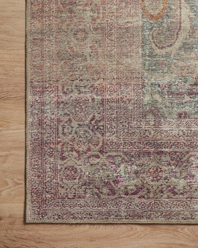 Loloi Amber Lewis Georgie Collection GER-03 Jade/Sunset 3'-9" x 5'-6", .19" Pile Height, Accent Rug