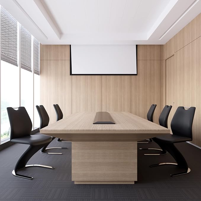 Mermaid Dining Chairs Set of 4, Modern Kitchen Dining Room Armless Upholstered Side Chairs with PU Leather Cushion Seat and Sturdy Metal Legs (4 Black)