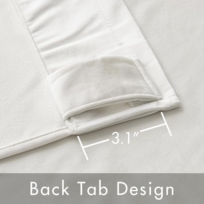 MIULEE White Velvet Curtains 84 inches - Luxury Curtains for Bedroom Living Room Thermal Insulated Super Soft Room Darkening Modern Window Drapes Back Tab Rod Pocket, W52 x L84 inches, 2 Panels