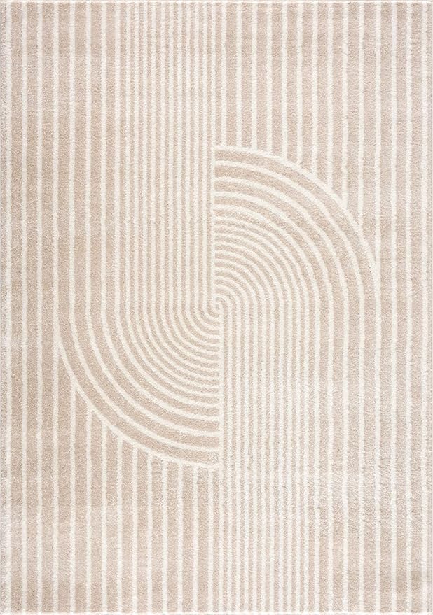 Abani Area Rug for Living Room -Nuevo 2' x 3' Beige Arch Pattern Area Rug, Soft and Durable Living Room Rug, Stain and Fade Resistant, Chic Modern Design, Pet & Kid Friendly