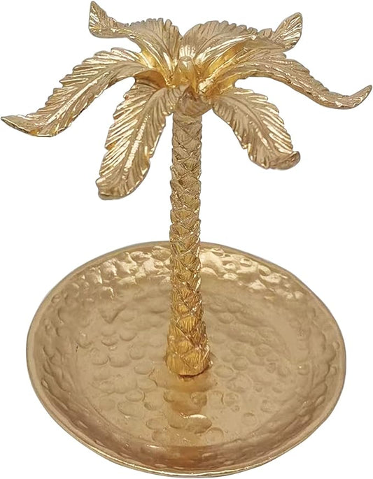 Metal Ring Dish Holder for Jewelry, Coconut Tree Jewelry Dish Ring Holder, Trinket Dish Jewelry Organizer for Dresser Christmas Mothers Day Birthday Wedding Gifts