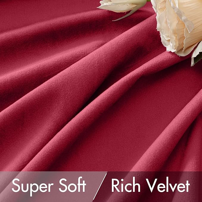 MIULEE Hot Pink Velvet Curtains 84 inches - Luxury Blackout Curtains for Bedroom Living Room Thermal Insulated Super Soft Window Drapes Rod Pocket & Back Tab, W52 x L84 inches, 2 Panels