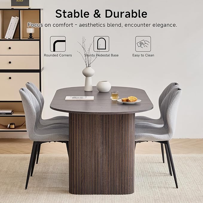 5-Piece Dining Table Set for 4 6 People with Heavy Duty Legs, Dining Room Table Chairs Set for Living Room, Kitchen, Apartment