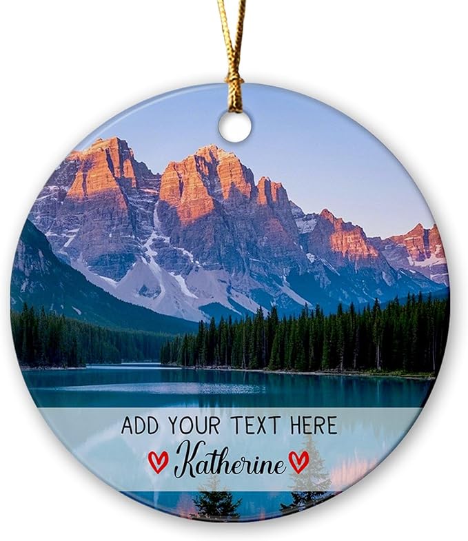 Personalized Banff National Park Ornament Christmas 2025, Banff National Park Canada Travel Souvenir Keepsake Ornaments Gift, Custom Text/Name Canada Vacation Trip Xmas Ornament for Adventure Lovers