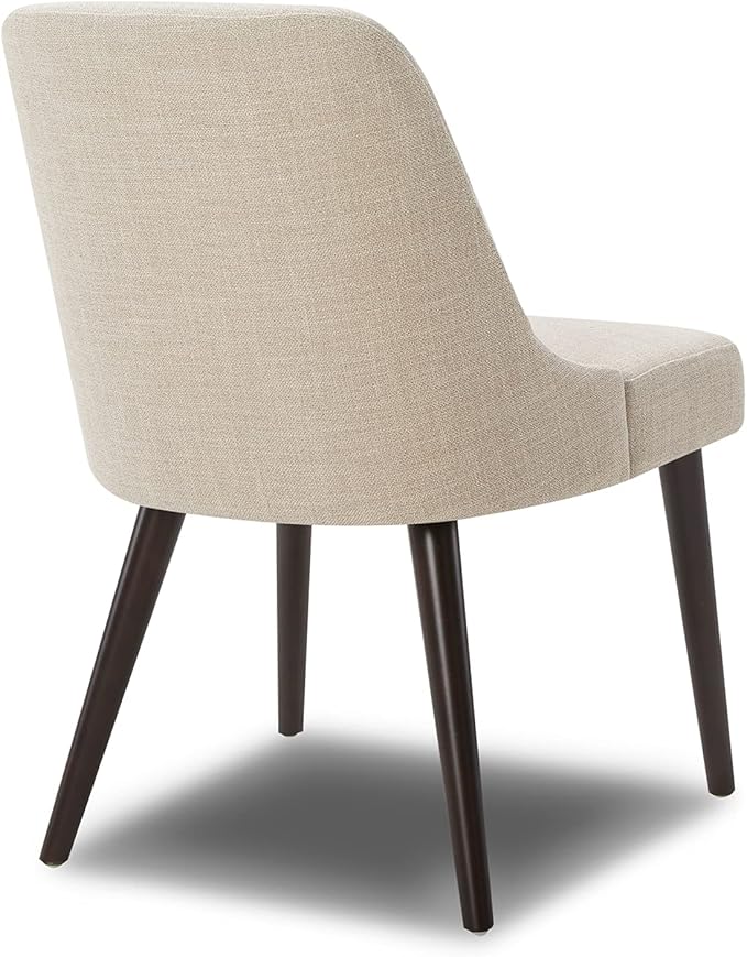 CHITA Mid-Century Modern Dining Chair, Upholstered Fabric Accent Chair for Dining Room, Set of 2, Flax Beige in Fabric