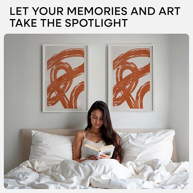 Homeforia White Picture Frame 16x24, High End Oak White 16x24 Frame with Mat 12x18 Photo, 16 x 24 Wooden Poster Frames Matted to 12 by 18, 24x16 Wood Hanging Frames, Tempered Glass, Wall Kit, Set of 1