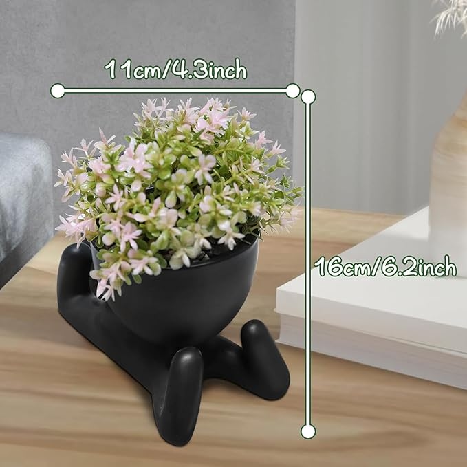 Zerzsy Office Decor for Women and Men, Aesthetic Desk Plant Decor for Office and Home, Potted Small Fake Plants for Indoor Decoration - Set of 1