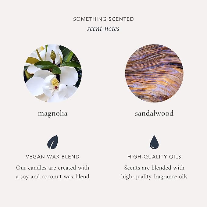 Literie NYC Inspired Scented Candle: Something Scented (Something Navy) - Magnolia & Sandalwood Scent, 9oz, 50 Hour Burn, Vegan Soy & Coconut Blend Candle for Home Decor, Gift for Women & Men