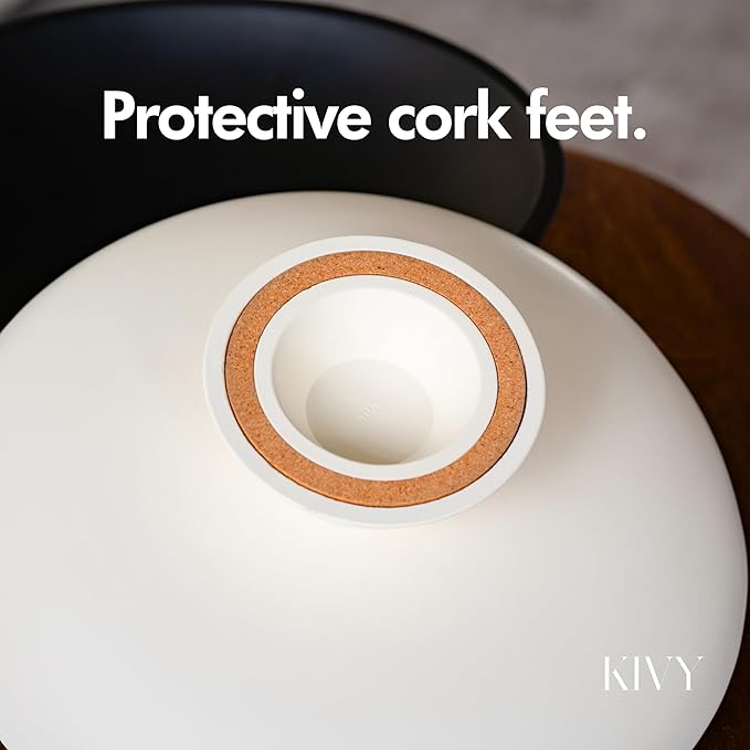 KIVY Concrete Fruit Bowl for Kitchen Counter - Large Decorative Bowl for Home Decor - Modern Key Bowl for Entryway Table - Pedestal Bowl - Fruit Basket for Home Decor - Black Fruit Bowl Decor