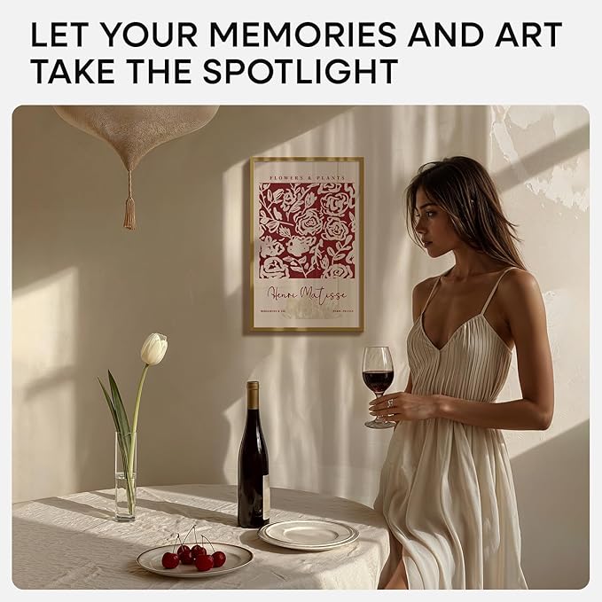 Homeforia 11x17 Bronze Picture Frame, High End Metal 11x17 Brass Poster Frames with Mat 8x12 for Photo, 11 x 17 Frame Matted to 8 by 12 inch Print, 17x11 Thin Frame, Tempered Glass, Wall Kit, Set of 1