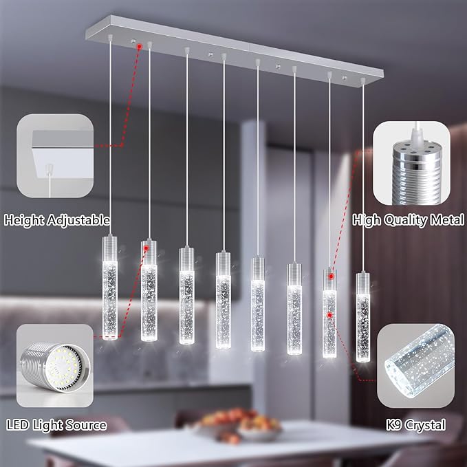 Modern Crystal Chandeliers LED Flush Mount Ceiling Chandeliers for Living Room High Ceiling Entrance Foyer Lobby Bedroom Gold