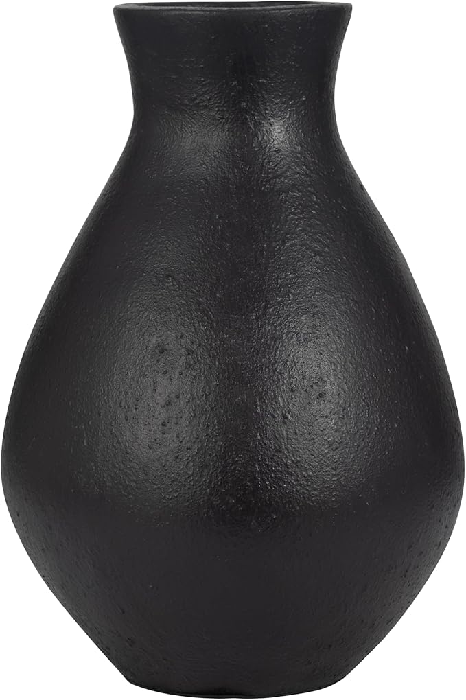 Terracotta, 19" Unique Vase, Black