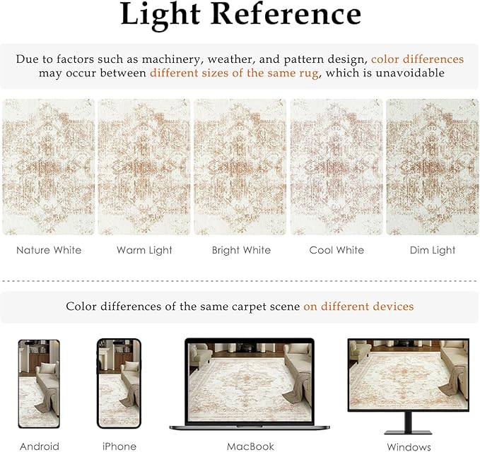 Runner Rug 2x7 Cream Hallway Washable Beige Carpet Non Slip Vintage Medallion Beige Carpet Low Pile Soft Distressed Retro Indoor Long Rug for Entryway Kitchen Bathroom Laundry Bedroom