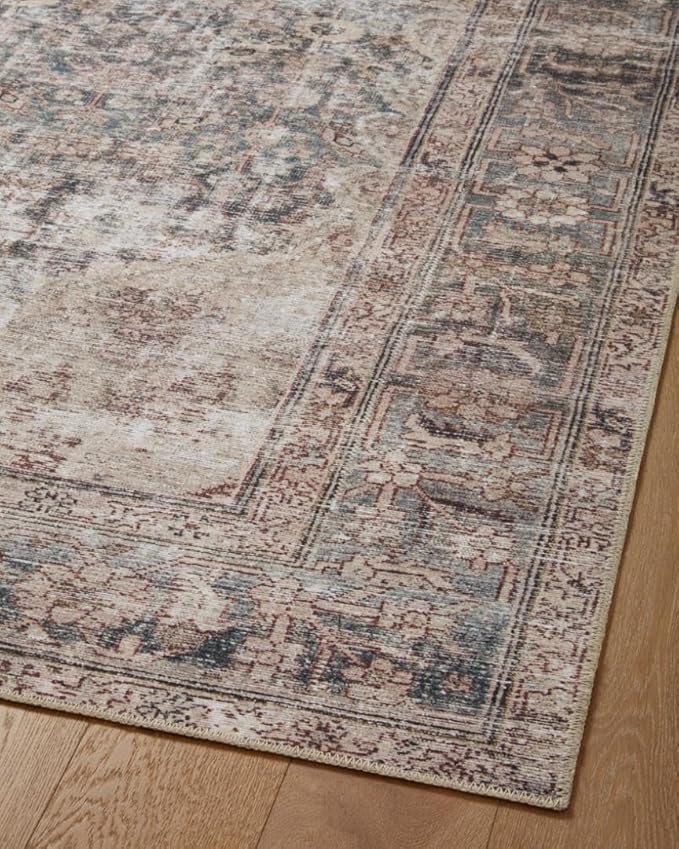 Loloi Amber Lewis Georgie Collection GER-08 Lagoon/Beige 2'-6" x 7'-6", .19" Pile Height, Runner Rug