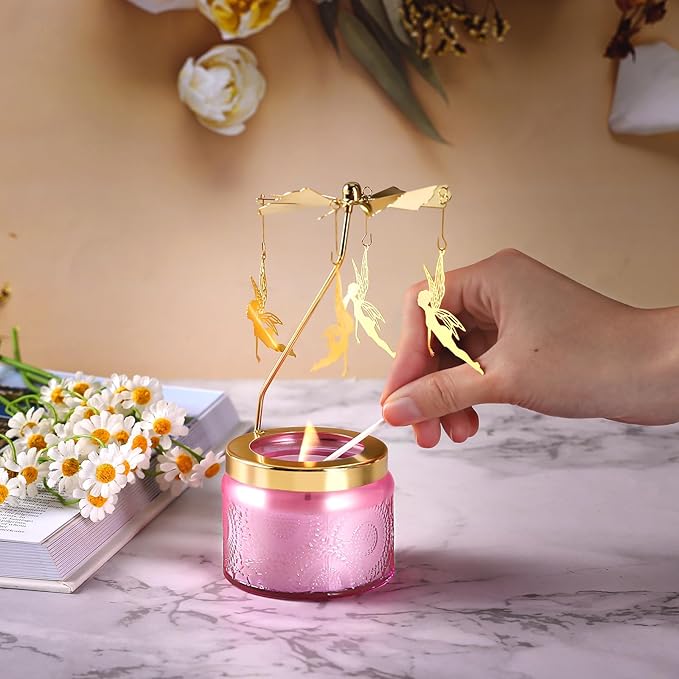 Birthday Gifts for Women, Rotatable Candle Gifts, Vanilla Cream Scented Candles Anniversary Christmas Thanksgiving, Butterfly Best Girl, Friends,Mom, Pink