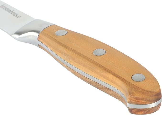 Bloomhouse 3.5 Inch German Steel Paring Knife W/Italian Olive Wood Forged Handle