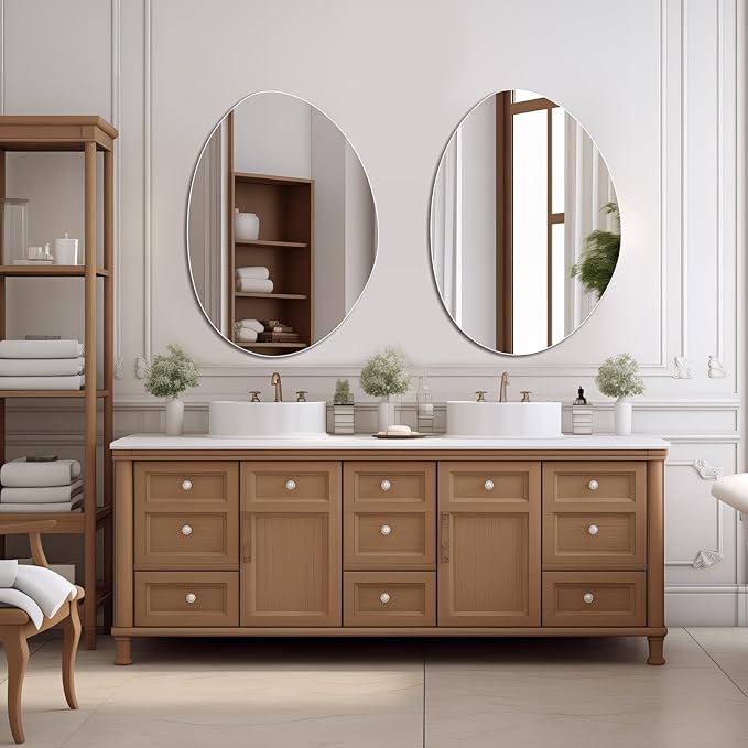 Irregular Wall Mirror 28"x36", Frameless Asymmetrical Mirror for Wall, Modern Decorative Bathroom Mirror, Wall Mounted Mirror for Bedroom Living Room Entryway