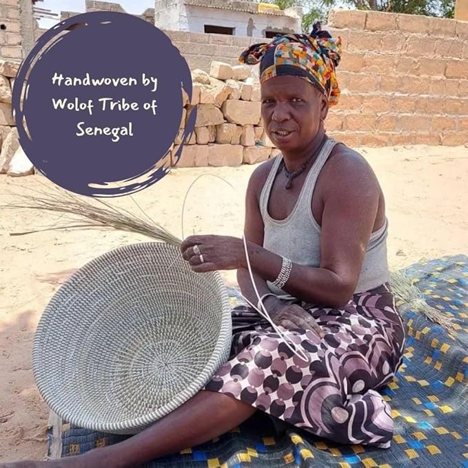 Basket for Decor, Organizing, Storage - Living Room Blankets, Nursery Toys, Laundry, Towels, Pillows, Comforter, Cushion - Wicker, Woven, Round, Lid and Handles, Colors on White, Small