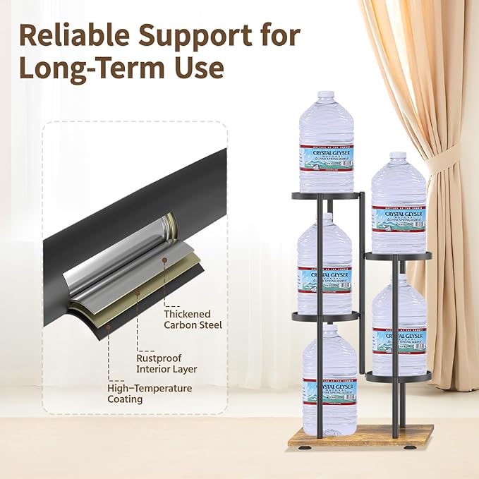 LASZOLA Black 4 Tier Plant Stand Indoor Heavy Duty Metal Planter Flower Holder Rack, Multi Modern Narrow Organizer, Floor Vertical Tower, Spiral Sturdy Decorate for House Bathroom Office Living Room