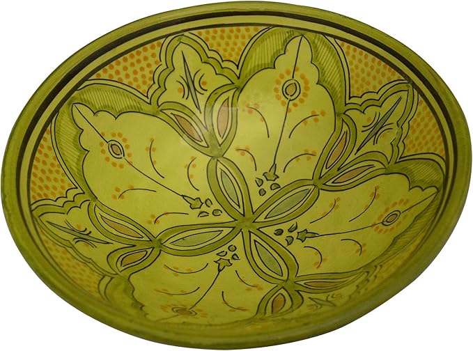Ceramic Bowls Moroccan Handmade Serving Bowl Large 12 Inches in diameter Multicolored Green