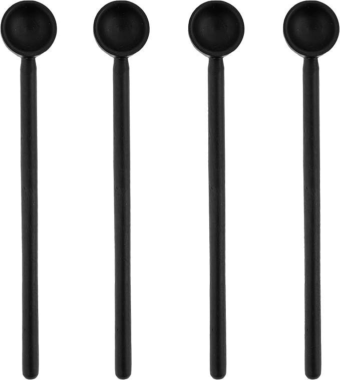 Karma Gifts Tasting Spoons Set - Black Wood Spoons for Cooking - Wood - Set of 4 - Medium