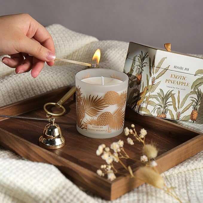 ROMIIE ZOI Scented Candle - Pineapple - 6oz Soy Wax Candle for Home, Gifts for Women