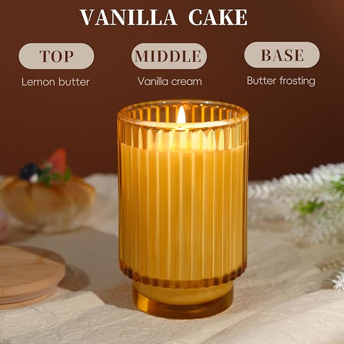 Vanilla Cupcake Scented Candle for Women & Men, Over 70 Hours Burning Soy Jar Candle for Home Scented, Aromatherapy Scented Candle Ideal for Creating Relaxing Ambience & Holiday Gifting