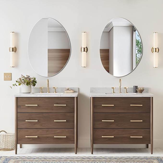 Irregular Wall Mirror 20"x28", Frameless Asymmetrical Mirror for Wall, Modern Decorative Bathroom Mirror, Wall Mounted Mirror for Bedroom Living Room Entryway