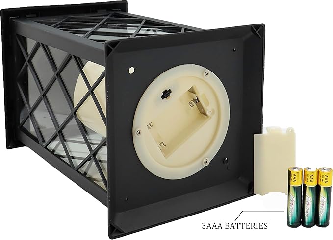 YAKii 13" Decorative Candle Lantern with LED Flameless Candle and Timer, Plastic LED Candle & Holder, Indoor & Outdoor Hanging Lights Thanksgiving &Christmas Day Decorations (Black 2 PCS)