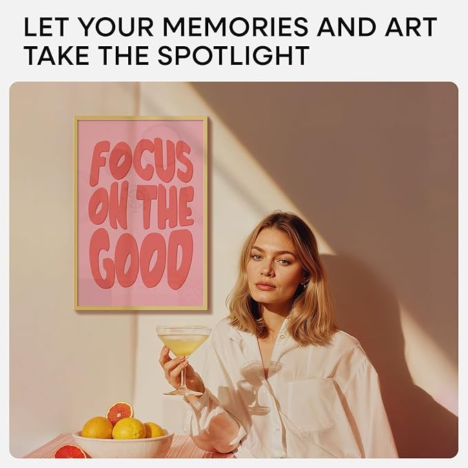 Homeforia 13x19 Picture Frame Gold, High End Metal 13x19 Poster Frames with Mat 11x17 Photo, 13 x 19 Gold Frames Matted to 11 by 17 Print, 19x13 Thin Hanging Frames, Tempered Glass, Wall Kit, Set of 1