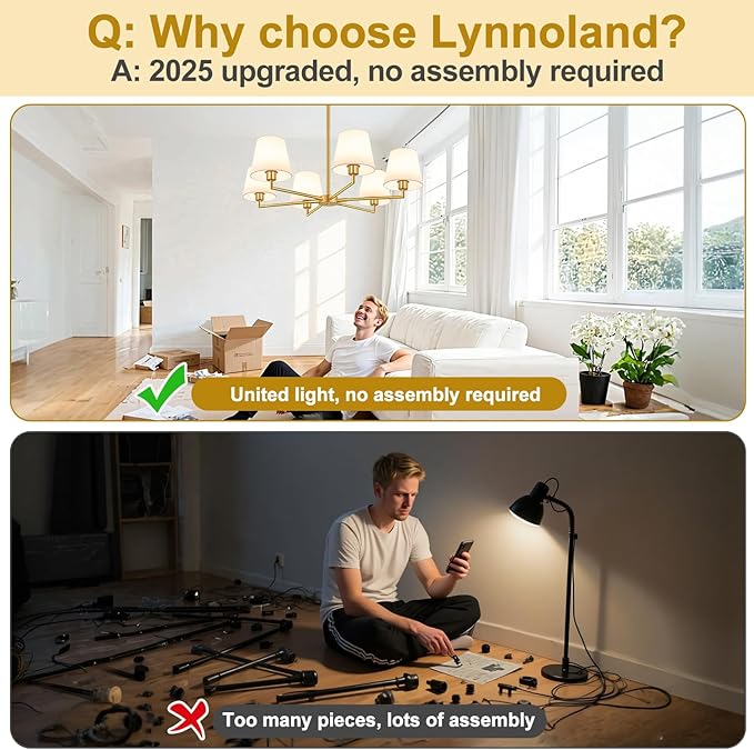 36" Gold Chandelier for Dining Room Light Fixture (6-Light, 36-Inch), Adjustable Linear Gold Dining Room Chandelier with White Fabric Shade, Linear Pendant Light Fixture for Kitchen Bulb Not Included