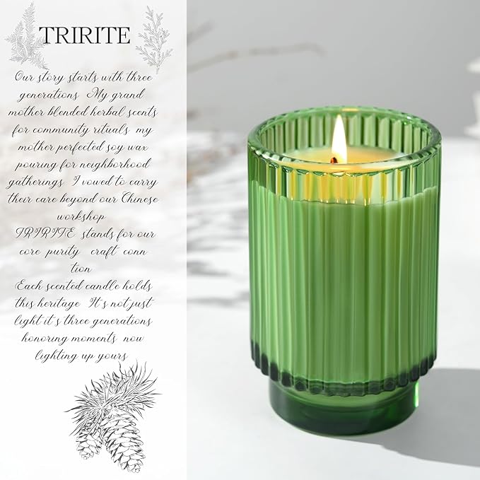 Balsam Cedar Scented Candle for Home, Winter Christmas Soy Candle for Gifts, 70 Hours Burning Fir Jar Candle in Glass, Ideal for Holiday Relaxing Ambience