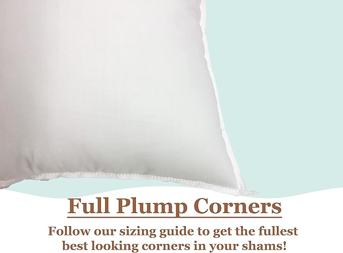 Pillowflex Synthetic Down Alternative Pillow Inserts for Shams - Comfy Pillows for Sleeping, Perfect Pillow & Best Sleeping Pillows, Handmade Down Alternative Throw Pillow Inserts - (21x27 Set of 2)