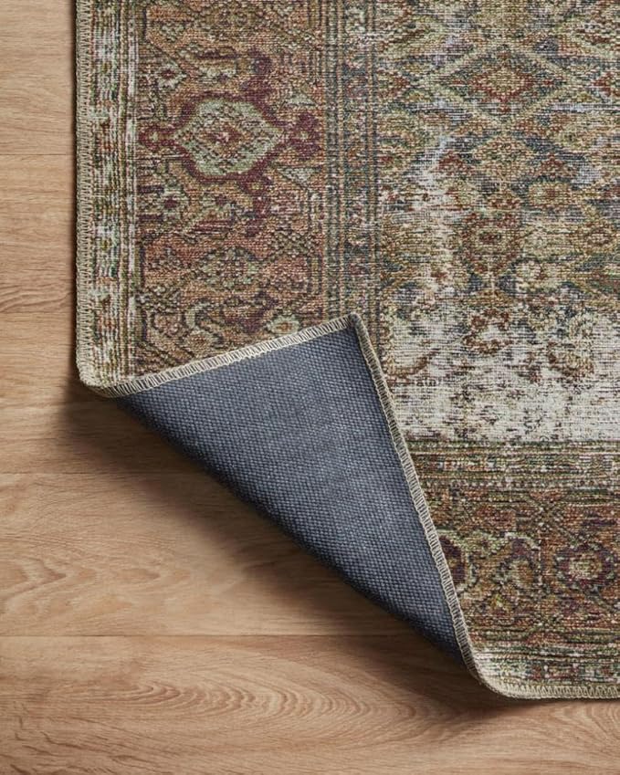 Loloi Amber Lewis Georgie Collection GER-07 Moss/Salmon 3'-0" x 10'-0", .19" Pile Height, Runner Rug