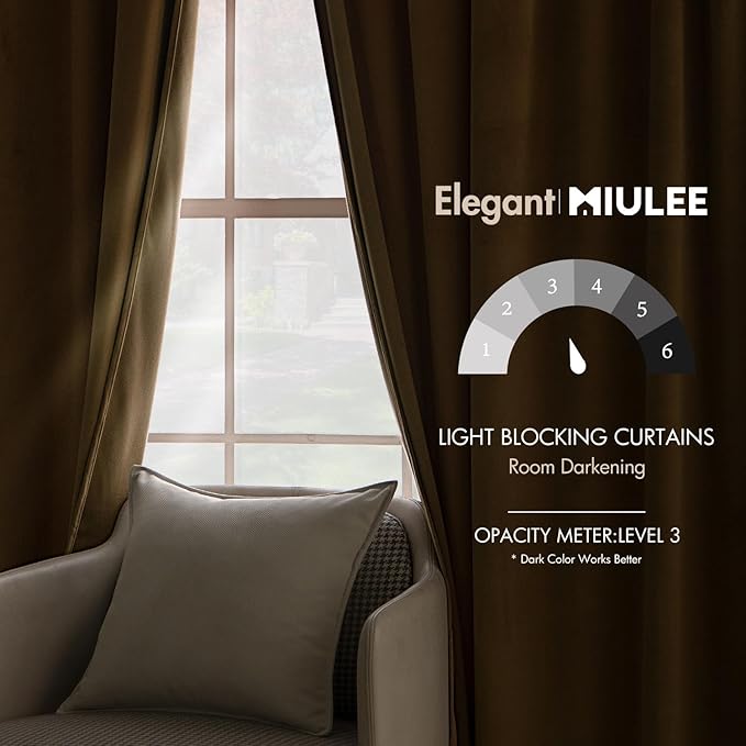 MIULEE Velvet Curtains 66 Inch Wide - Extra Wide Luxury Room Darkening Curtains for Sliding Door Bedroom Living Room Thermal Insulated Soft Window Drapes Back Tab, Gold, W 66 x L 84 inch 2 Panels